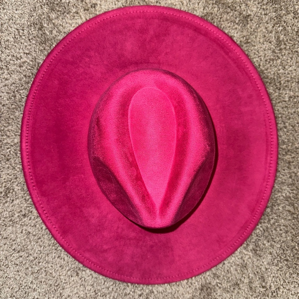 Pink wide brim hat